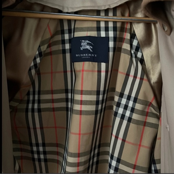 Burberry Vintage DBL Breasted Trench Wool/Cashmere Zip Lining Belt 40R - Picture 3 of 16